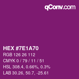 Color code: HEX #7E1A70 | qconv.com