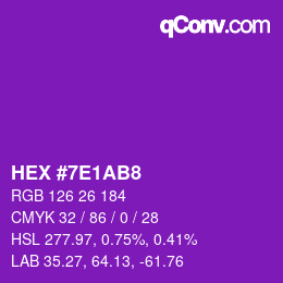 Color code: HEX #7E1AB8 | qconv.com