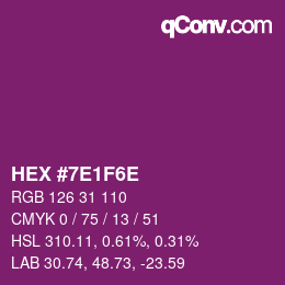 Color code: HEX #7E1F6E | qconv.com