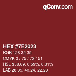 Color code: HEX #7E2023 | qconv.com