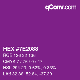 Color code: HEX #7E2088 | qconv.com