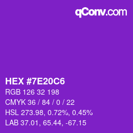 Color code: HEX #7E20C6 | qconv.com