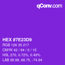 Color code: HEX #7E23D9 | qconv.com