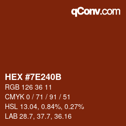 Color code: HEX #7E240B | qconv.com