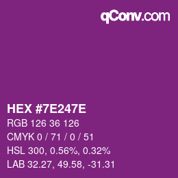 Código de color: HEX #7E247E | qconv.com