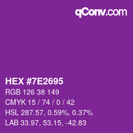 Color code: HEX #7E2695 | qconv.com