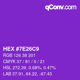 Color code: HEX #7E26C9 | qconv.com