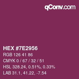Color code: HEX #7E2956 | qconv.com