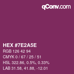 Color code: HEX #7E2A5E | qconv.com