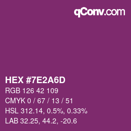 Color code: HEX #7E2A6D | qconv.com