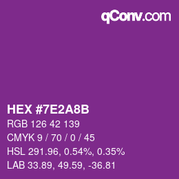 Color code: HEX #7E2A8B | qconv.com
