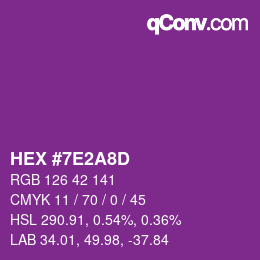 Color code: HEX #7E2A8D | qconv.com