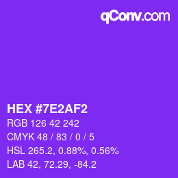 Color code: HEX #7E2AF2 | qconv.com