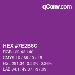 カラーコード: HEX #7E2B8C | qconv.com