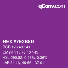 颜色代码: HEX #7E2B8D | qconv.com