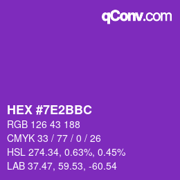 Color code: HEX #7E2BBC | qconv.com