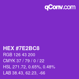 Color code: HEX #7E2BC8 | qconv.com