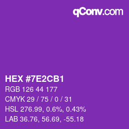 Color code: HEX #7E2CB1 | qconv.com
