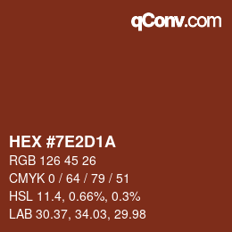 Farbcode: HEX #7E2D1A | qconv.com