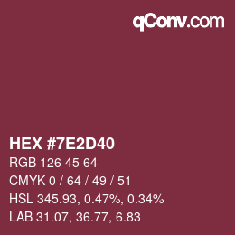 Color code: HEX #7E2D40 | qconv.com