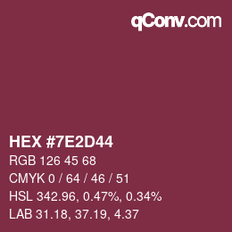 カラーコード: HEX #7E2D44 | qconv.com