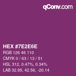 Color code: HEX #7E2E6E | qconv.com