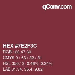Color code: HEX #7E2F3C | qconv.com