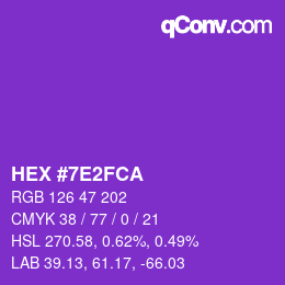 Color code: HEX #7E2FCA | qconv.com