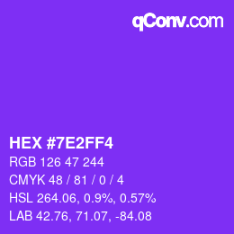 Color code: HEX #7E2FF4 | qconv.com
