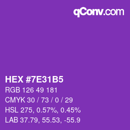 Color code: HEX #7E31B5 | qconv.com