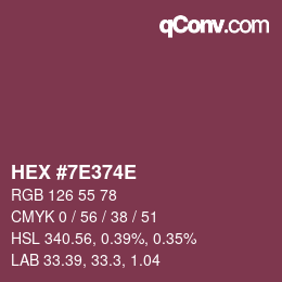 Color code: HEX #7E374E | qconv.com