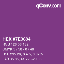Color code: HEX #7E3884 | qconv.com