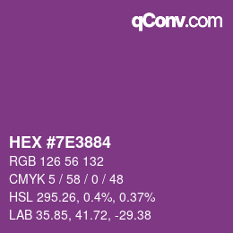 Color code: HEX #7E3884 | qconv.com