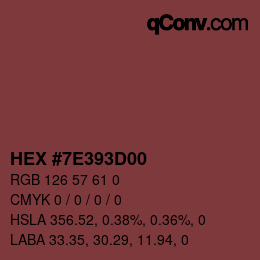 Código de color: HEX #7E393D00 | qconv.com