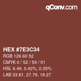 Color code: HEX #7E3C34 | qconv.com