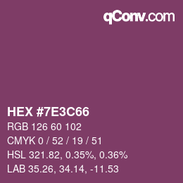 Color code: HEX #7E3C66 | qconv.com