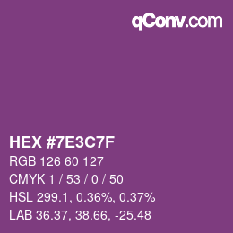 Color code: HEX #7E3C7F | qconv.com
