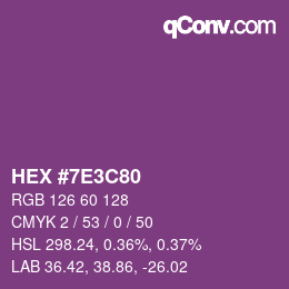 Color code: HEX #7E3C80 | qconv.com