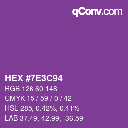 Color code: HEX #7E3C94 | qconv.com