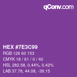 Color code: HEX #7E3C99 | qconv.com