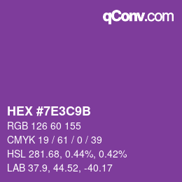 Color code: HEX #7E3C9B | qconv.com