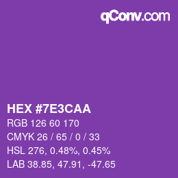 Color code: HEX #7E3CAA | qconv.com