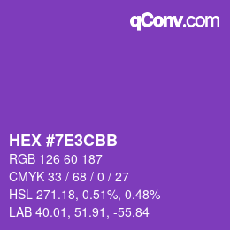 Color code: HEX #7E3CBB | qconv.com