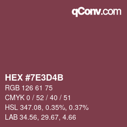 Color code: HEX #7E3D4B | qconv.com