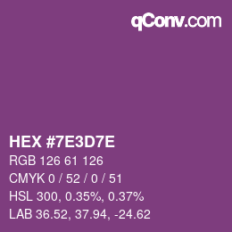 Color code: HEX #7E3D7E | qconv.com
