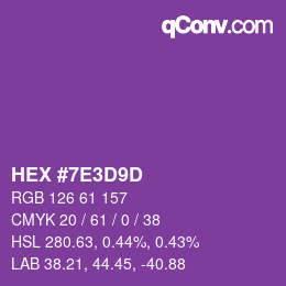 カラーコード: HEX #7E3D9D | qconv.com
