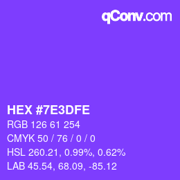 Color code: HEX #7E3DFE | qconv.com