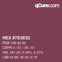 Color code: HEX #7E3E52 | qconv.com