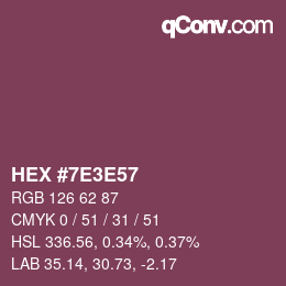 Color code: HEX #7E3E57 | qconv.com