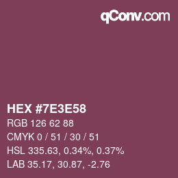 Color code: HEX #7E3E58 | qconv.com